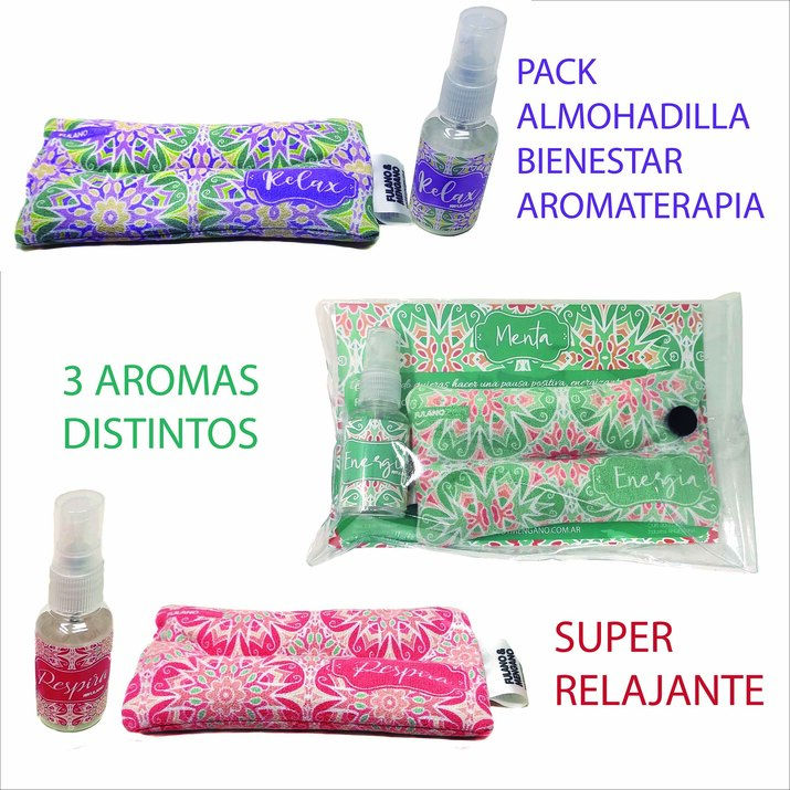 10% OFF - Pack x 12 Almohadillas Bienestar AROMATERAPIA - MENTA / EUCALIPTO / LAVANDA